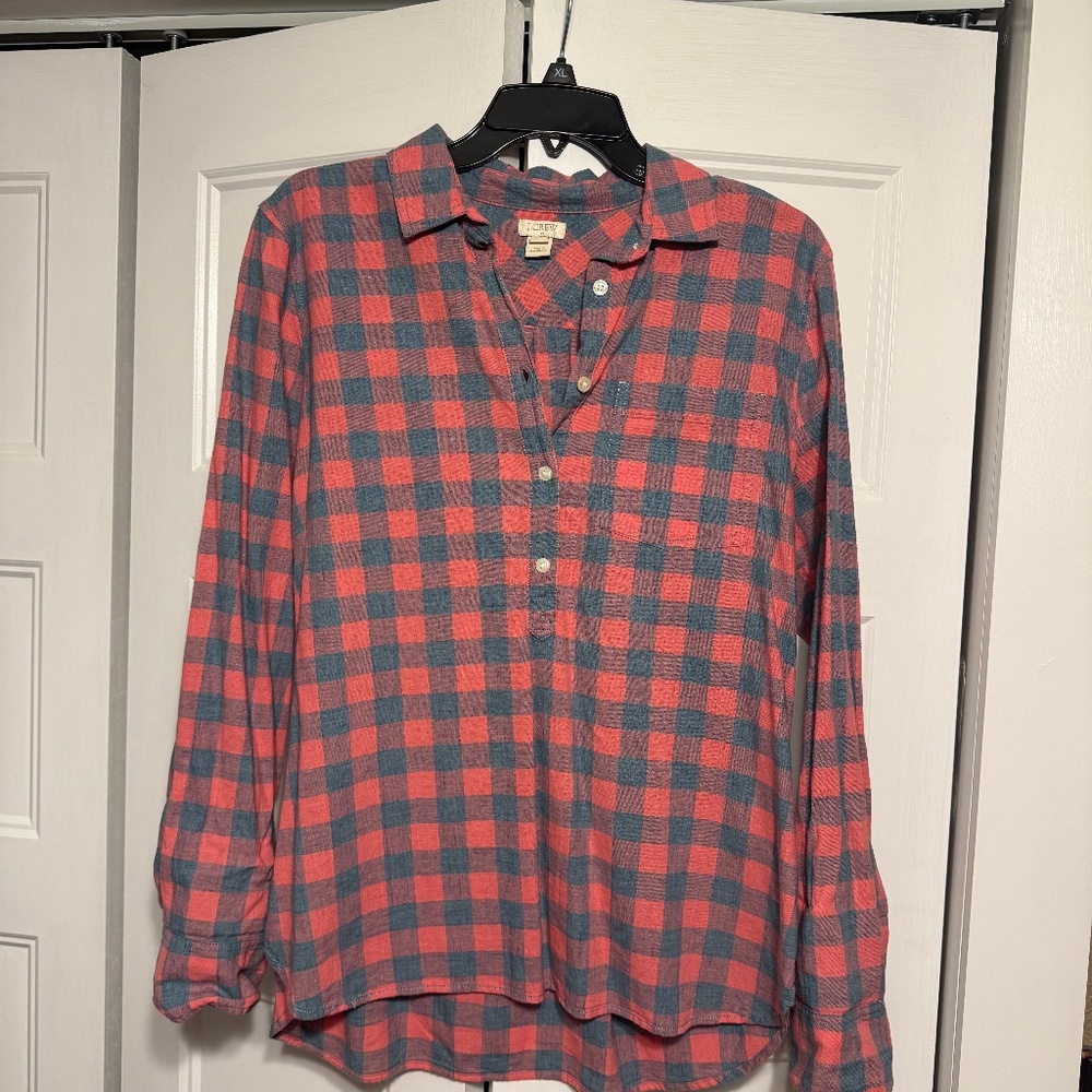 Pink & Navy J. Crew Button-up